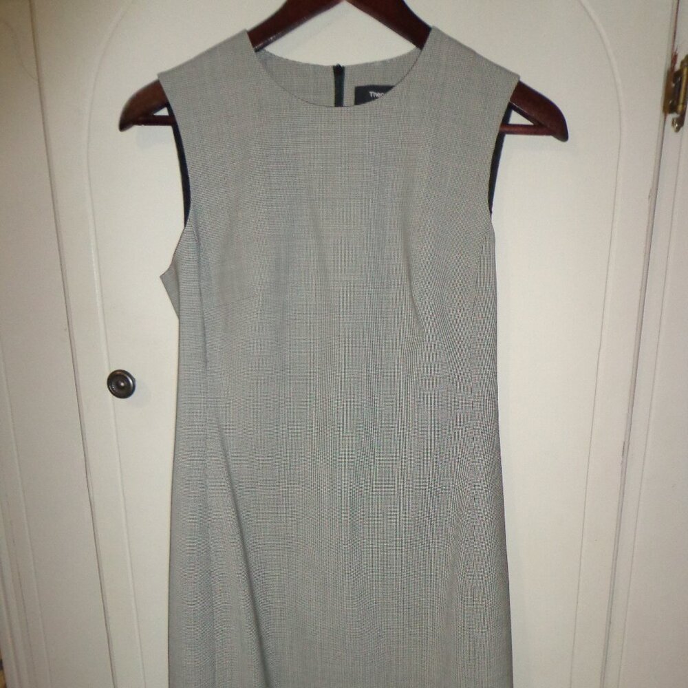Theory Sleeveless Fitted Dress Size 2 Fully Lined Black/White Mini Houndstooth